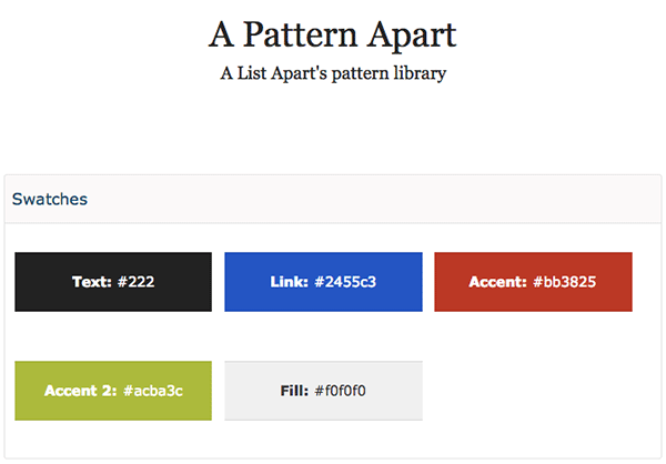 A List Apart's Pattern Library